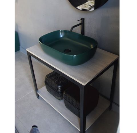 Mobile da bagno con ripiani in legno della collezione Able in Scarabeo