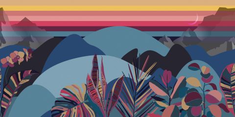 Carta da parati a fantasia Inkiostro Bianco della linea Melting Pot con variante chiara