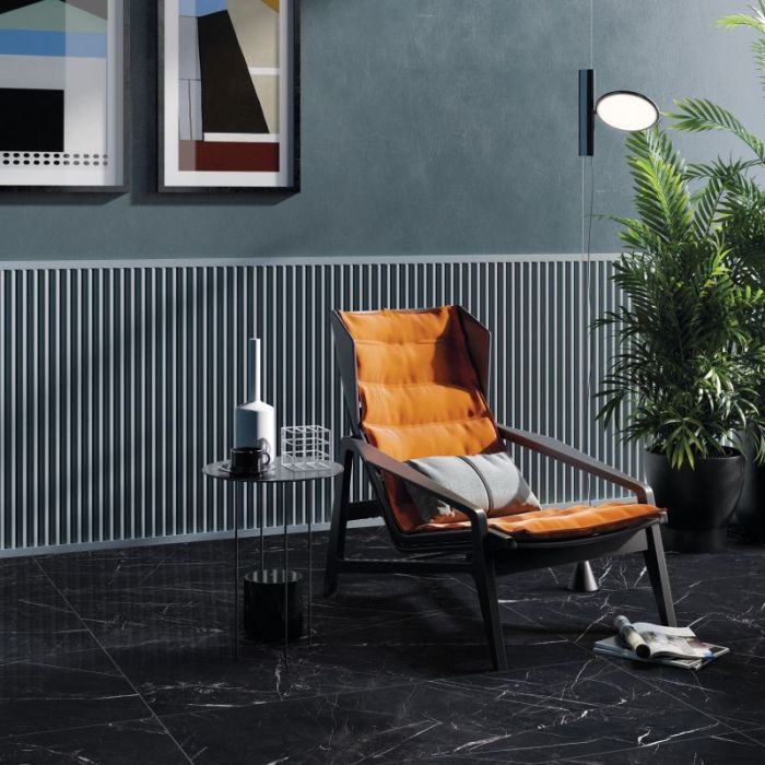 Piastrelle in gres porcellanato effetto marquina select della collezione Sensi di Abk 120x120 cm - 9mm