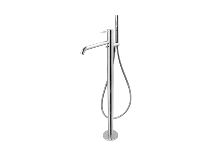 Gruppo miscelatore monocomando per vasca con colonna di alimentazione a pavimento, senza parte incasso della collezione Maira di Vema