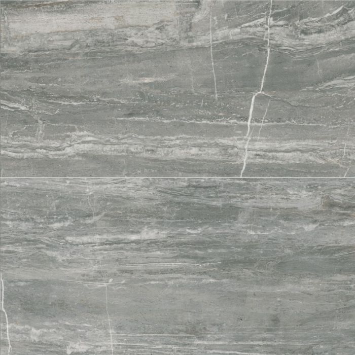 Piastrelle in gres porcellanato effetto marmo lucido arabesque silver della collezione Sensi gems di Abk 120x120 cm - 9mm