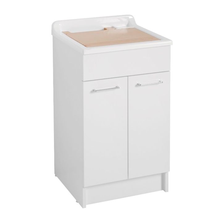 mobile lavanderia in truciolare nobilitato e frontale in laminato lucido 2 anta della collezione Lavanderia di Colavene-Bianco-50x45xH86