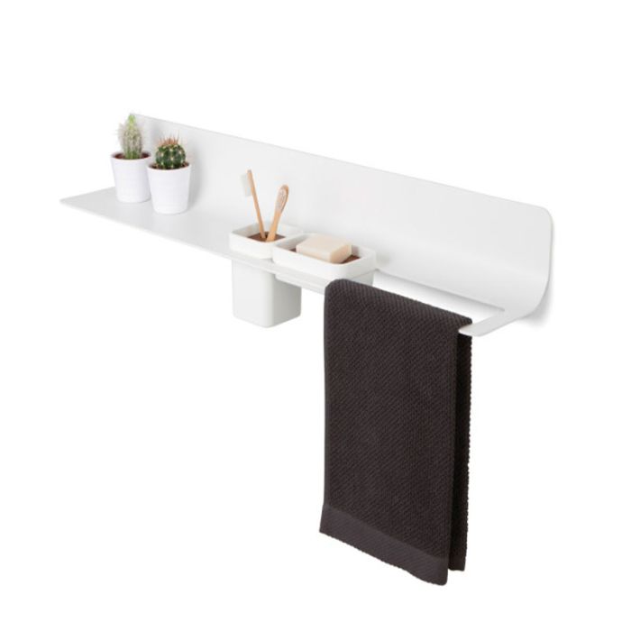 Supporto con mensola 800 mm, foro dx-Bianco