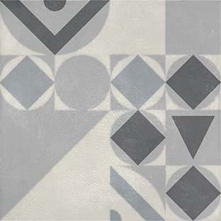 Gres porcellanato decorato della collezione epoque di Armonie-Marmetta Flora mix cenere-20x20