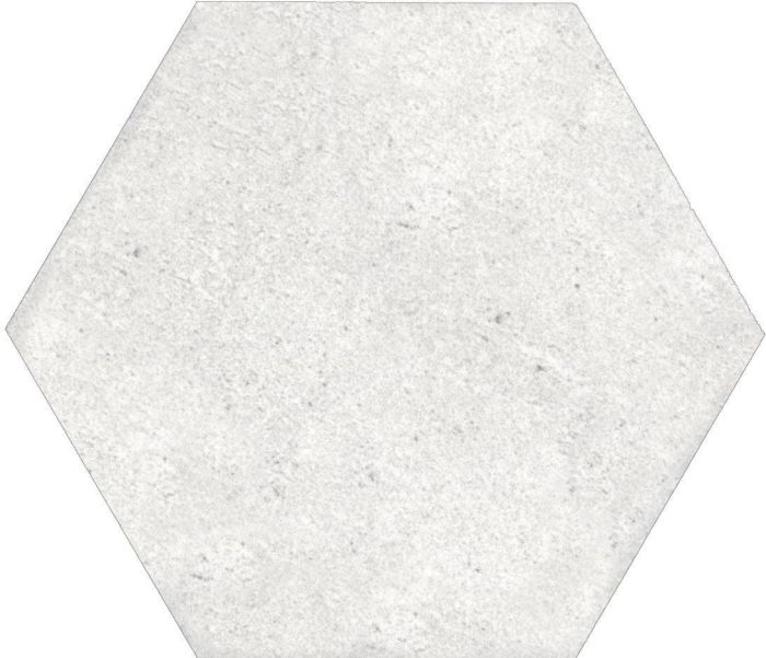 Piastrella gres porcellanato esagono effetto cemento bianco 15x17.3 cm Sp 9