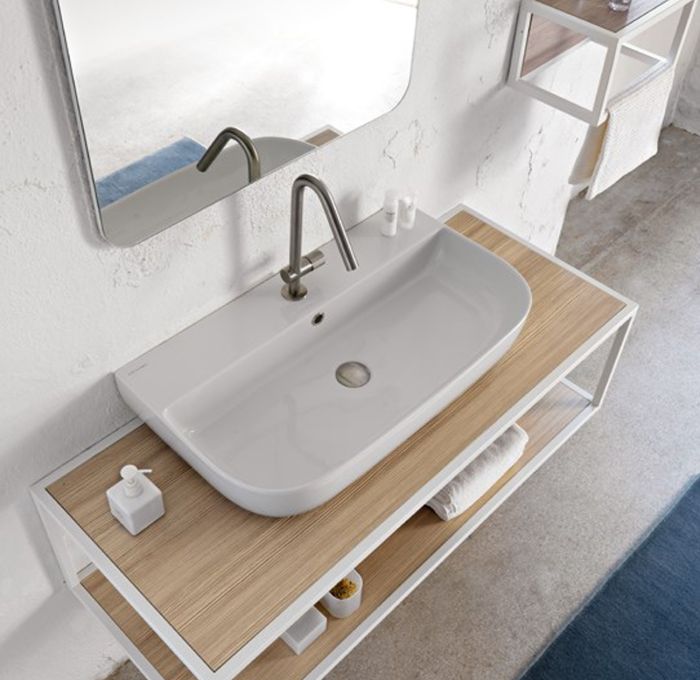Lavabo da appoggio o sospeso della collezione Glam di scarabeo