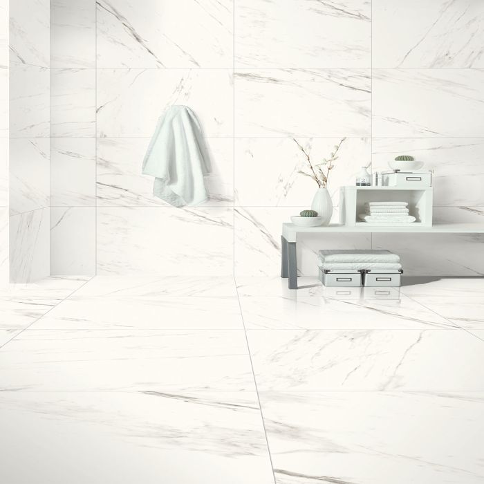 Piastrelle Gres porcellanato effetto marmo opaco Statuario Hous 60x60 SP 10mm