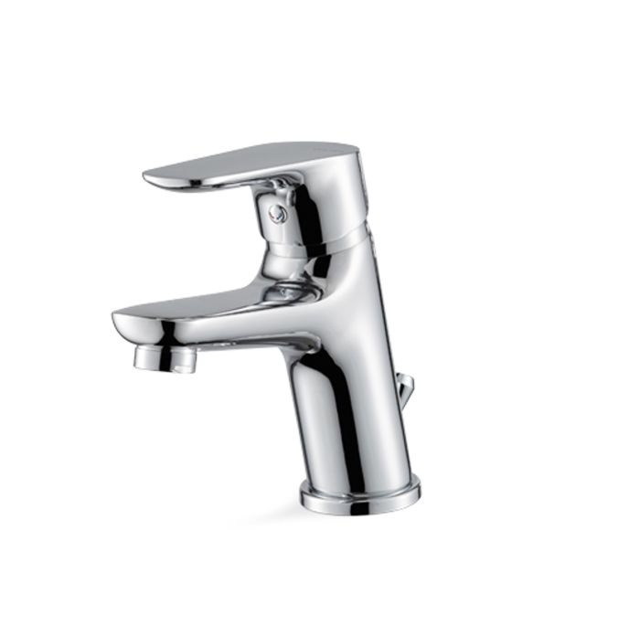 Miscelatore monocomando per lavabo con scarico da 1”1/4 della collezione Indo di Vema