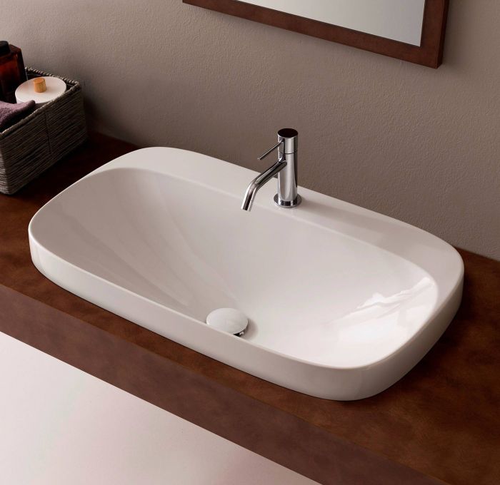 Lavabo a incasso della collezione Moon di Scarabeo