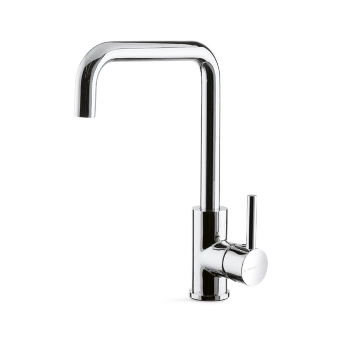 Miscelatore monocomando per lavello cucina con canna quadra girevole della collezione Piace di Vema