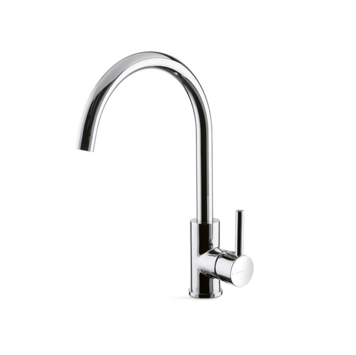Miscelatore monocomando per lavello con canna quadrata girevoli da cucina della collezione Riace di Vema
