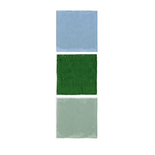 Piastrelle rivestimento quadrato artistica lucina verde azzurro vogue 15x15 9mm