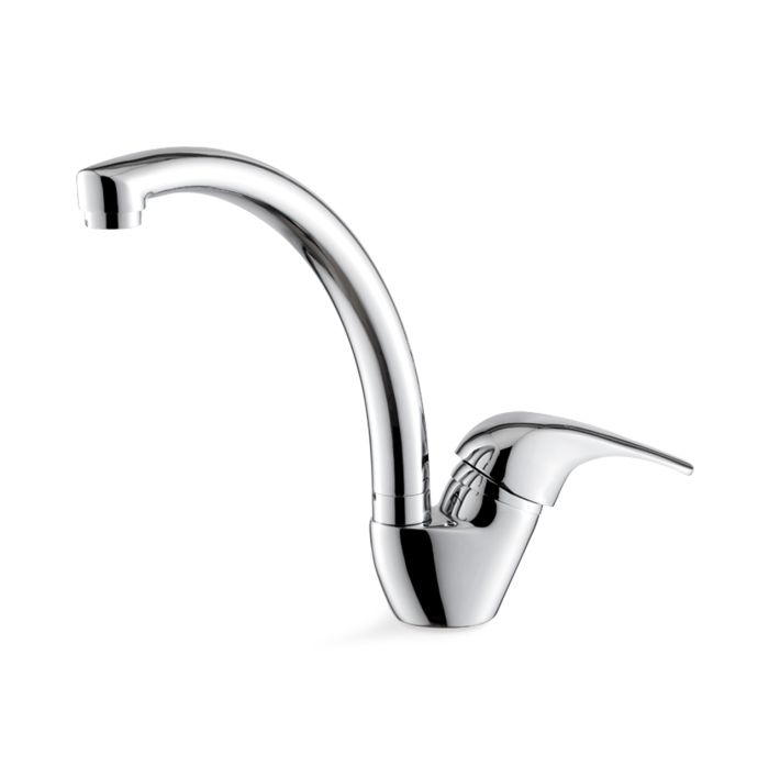 Miscelatore monocomando per lavello cucina con canna tonda girevole della collezione Venezia di Vema