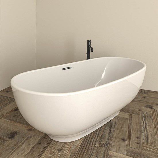 Vasca da bagno di Design in acrilico colorato colore bianco lucido. Misura  72x170xh60cm.