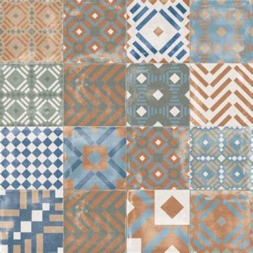 Gres porcellanato tutta massa ABK Play Labyrinth Mix Multicolor opaco 20x20 SP 8,5