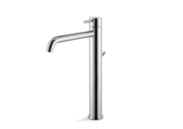Miscelatore monocomando versione alta per lavabo da appoggio, con scarico della collezione Maira di Vema
