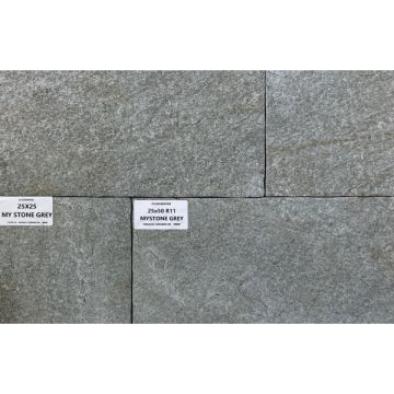Gres Porcellanato da esterno R11 Mystone Grey 25x50 SP9mm Opaco effetto Pietra 1° Scelta