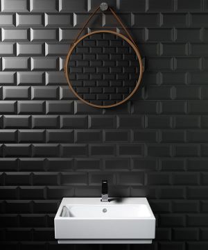 Piastrelle da rivestimento rettangolari Effetto Ceramica 7,5x15 SP6-9mm Opaca Collezione Milano Colore Nero