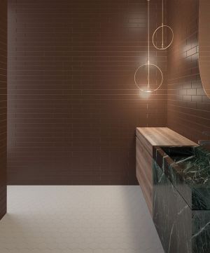 Piastrelle da rivestimento rettangolari Effetto Ceramica 7,5x30 SP6-9mm Opaca Collezione Milano Colore Marrone