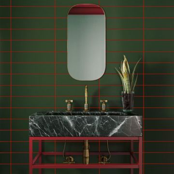 Piastrelle da rivestimento rettangolari Effetto Ceramica 7,5x30 SP6-9mm Opaca  Collezione Milano Colore Verde Scuro