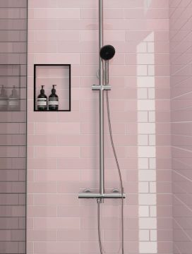 Piastrelle da rivestimento rettangolari Effetto Ceramica 7,5x30 SP9mm Lucido Collezione Murano Colore Rosa