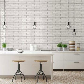 Piastrelle da rivestimento rettangolari Effetto Ceramica 6,5x20 SP9mm Lucido Collezione Babele Colore Lino