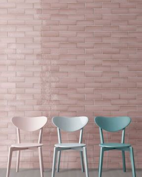 Piastrelle da rivestimento rettangolari Effetto Ceramica 6,5x20 SP9mm Lucido Collezione Babele Colore Rosa Perla