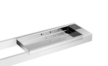 Vassoio portasapone in acciaio inox lucido 200mm della collezione Skuara di Lineabeta
