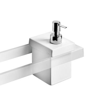 Dosatore sapone in ceramica Bianca della collezione Skuara di Lineabeta