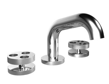 Gruppo lavabo tre fori con piletta clic-clac. Collezione BOWLING di Bongio