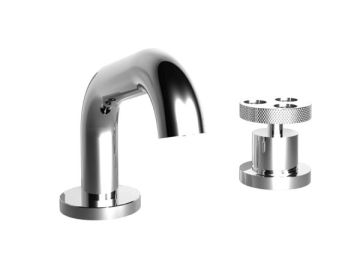 Gruppo lavabo bordo piano due fori con cartuccia tradizionale e piletta clic-clac. Collezione BOWLING di Bongio
