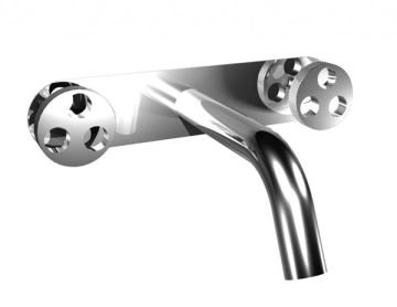 Gruppo lavabo tre fori incasso con piastra e bocca da 190 mm.
Collezione BOWLING di Bongio