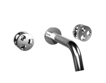 Gruppo lavabo tre fori incasso con bocca da 190 mm.
Collezione BOWLING di Bongio