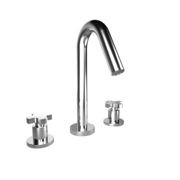 Gruppo lavabo tre fori con piletta clic-clac. Collezione TIME2020 ALBOR di Bongio