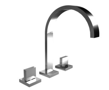 Gruppo lavabo 3 fori con piletta clic-clac. Collezione DOMINO.Q di Borgio