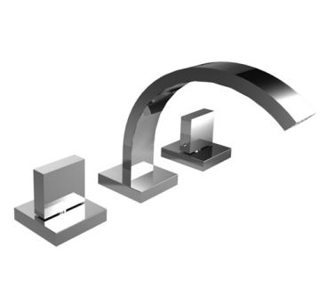 Gruppo bidet tre fori con piletta clic-clac. Collezione DOMINO.Q di Borgio