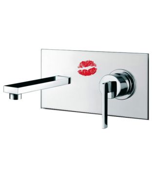 Miscelatore lavabo incasso con piastra e bocca 160-220 mm. Collezione DOMINO.Q di Borgio