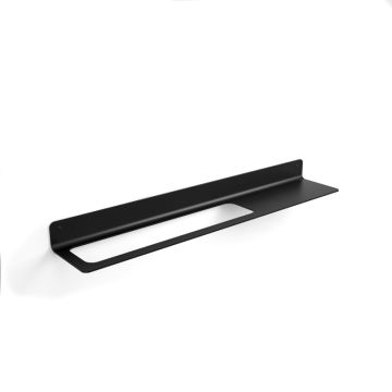 Supporto con mensola con foro a SX Collezione Saeta di Lineabeta Alluminio Verniciato Nero 634mm
