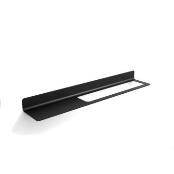 Supporto con mensola con foro a SX Collezione Saeta di Lineabeta Alluminio Verniciato Nero 634mm