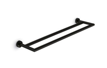 Portasalviette doppio Collezione Baketo di Lineabeta 600mm Ottone Verniciato Nero