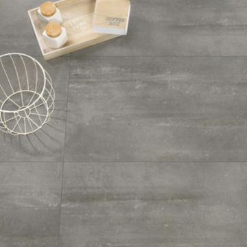 Piastrella effetto cemento Portland Hous grigio scuro 30x60 cm Sp 10mm