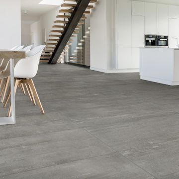 Piastrella effetto cemento portland Hous grigio scuro 120x60 cm Sp 10mm
