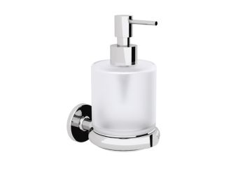 Portasapone con dosasapone 250ml Collezione Sbecà di Lineabeta Ottone Cromato
