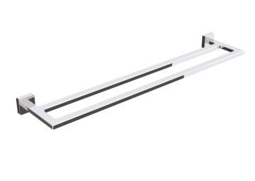 Portasalviette Doppio Collezione Dado di Lineabeta Ottone Cromato 650mm