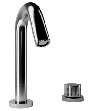 Miscelatore 2 fori in acciaio spazzolato 316 e cartuccia progressiva Collezione Inox316 Time 2020 di Bongio