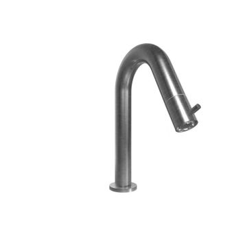 Miscelatore lavabo girevole in acciaio spazzolato 316 e cartuccia progressiva inclusa nella bocca Collezione Inox316 Time 2020 di Bongio