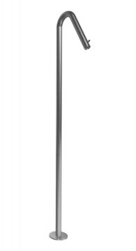 Miscelatore lavabo da terra in acciaio spazzolato 316 con cartuccia progressiva inclusa nella bocca Collezione Inox316 Time 2020 di Bongio