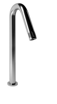 Miscelatore lavello girevole in acciaio spazzolato inox 316 (alto 346 mm) con cartuccia progressiva inclusa nella bocca. Collezione TIME2020 CUCINA di Bongio