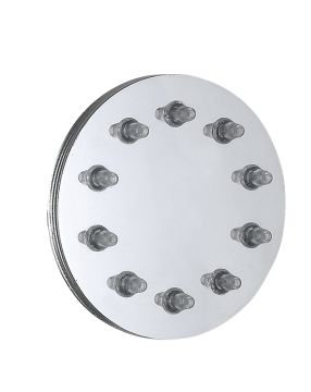 Soffioncino laterale tondo, getto a pioggia in acciaio spazzolato 316.
Collezione TIME2020 WELLNESS di Bongio