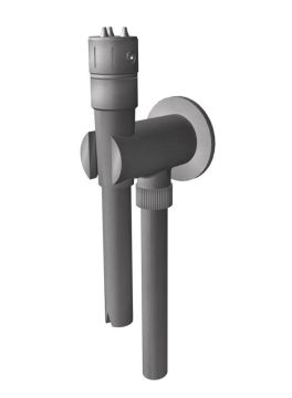 Set idroscopino a muro per wc in acciaio spazzolato 316 con presa acqua e doccino apri-chiudi Collezione Inox316 Time 2020 di Bongio